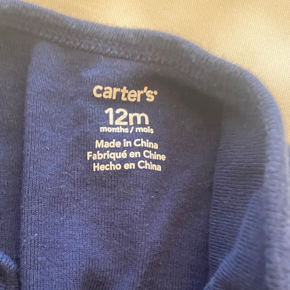 Carter's Navy Long Sleeve Bodysuit with Fun Text